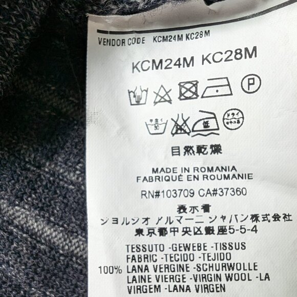 Armani Collezioni 100% Virgin Wool Turtleneck Sweater Gray Stripe Men’s Size S - Picture 5 of 7